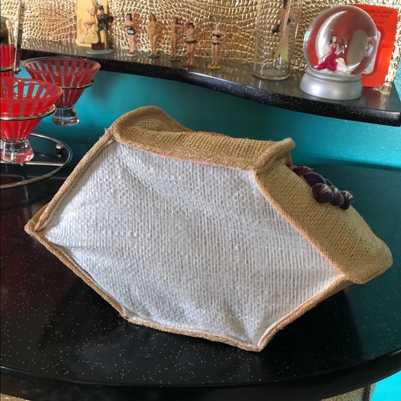 SOLD Vintage 1940s Purse straw bag Souvenir fruit - Picture 6 of 6